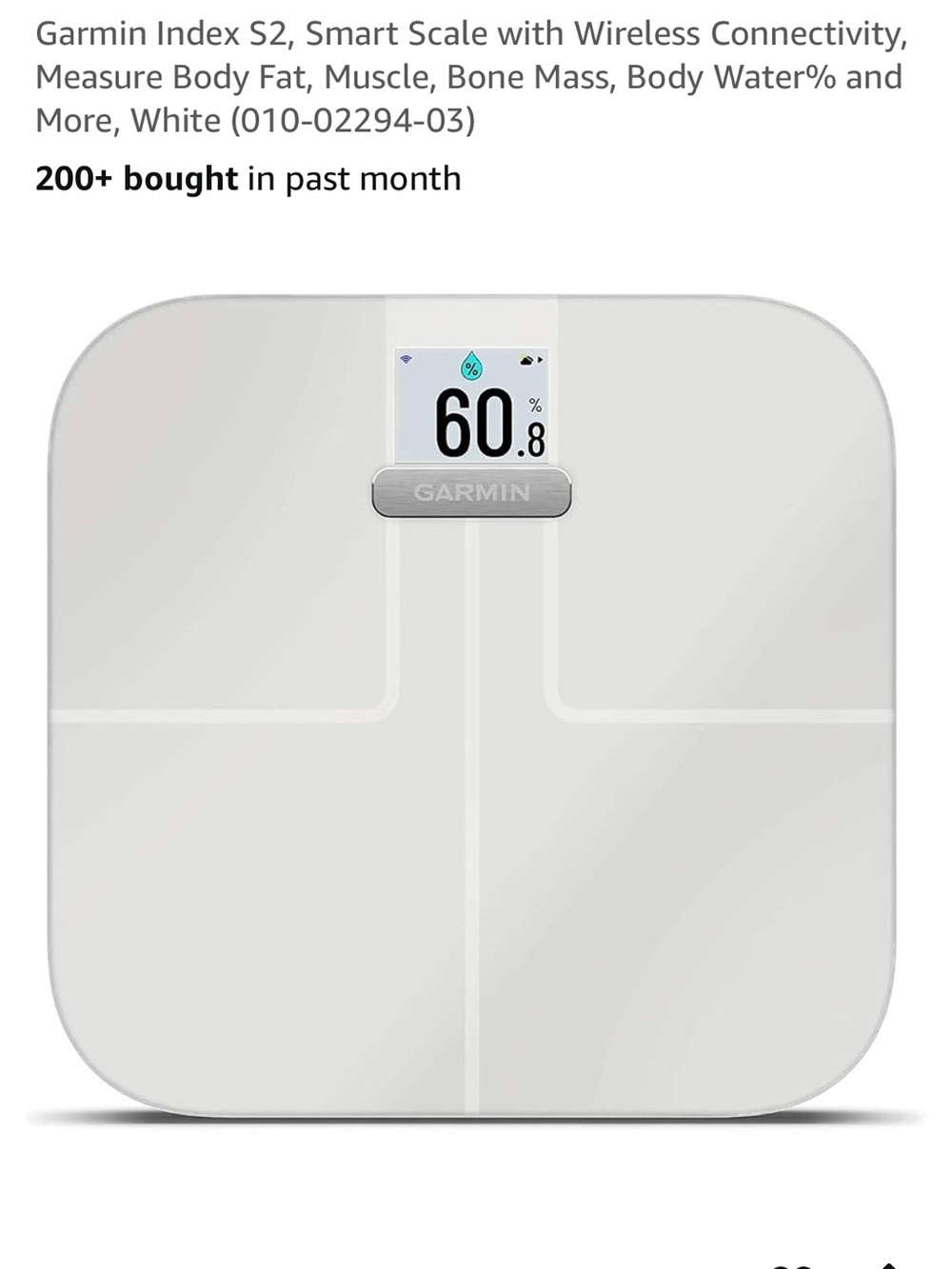 NEW in box Garmin Index S2 Smart Scale with Wireless Connectivity White - Picture 2 of 10